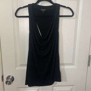 Black cowl neck razor back tank